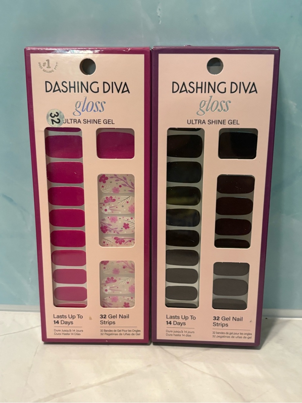 Dashing Diva Gloss Gel Nail Strips - Pink & Purple